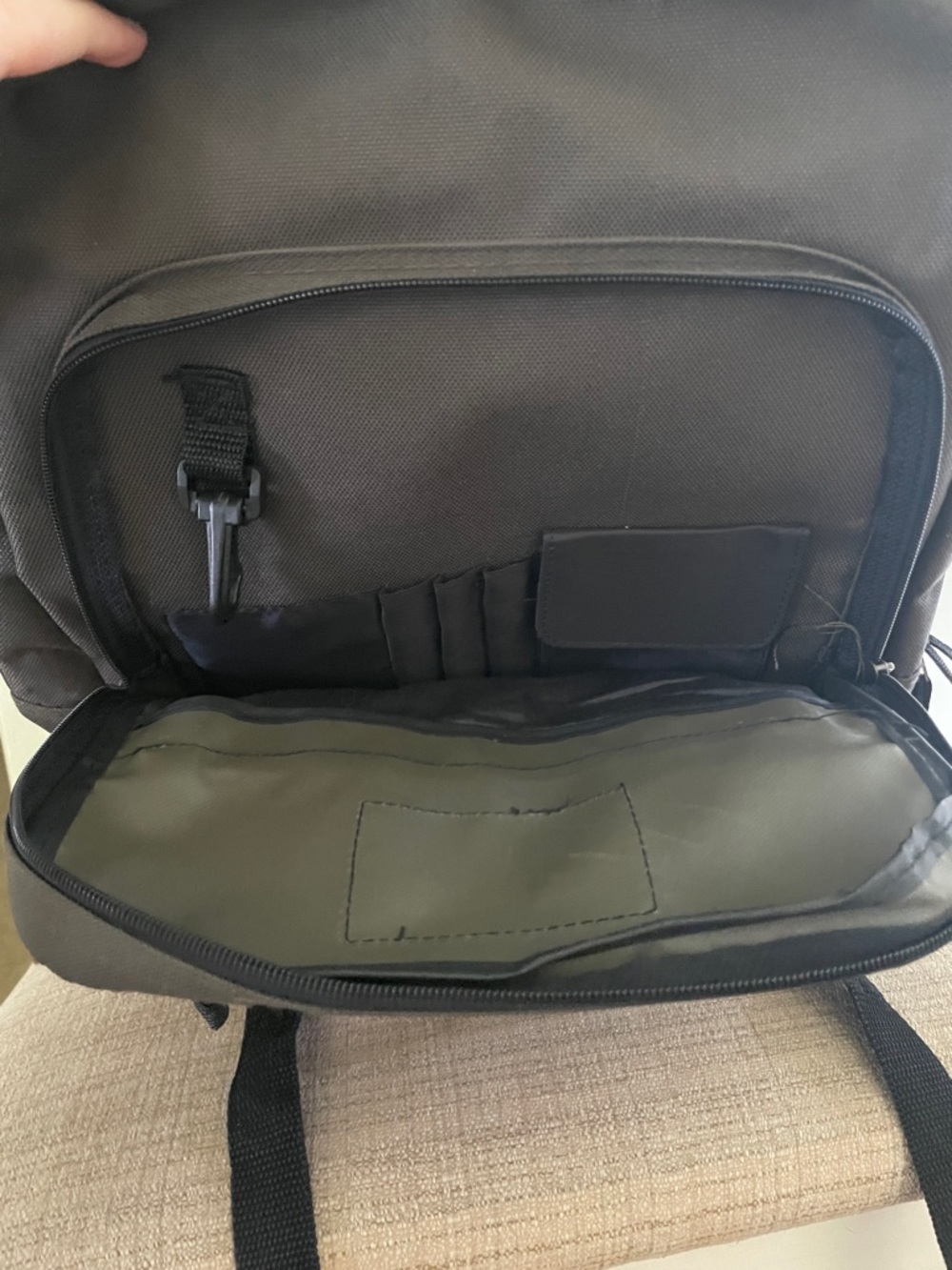Aspen suede olive green and Brown school unisex Backpack - Picture 7 of 16